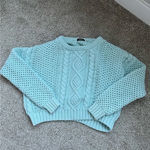 Urban Outfitters Mint Green Cable Knit Sweater